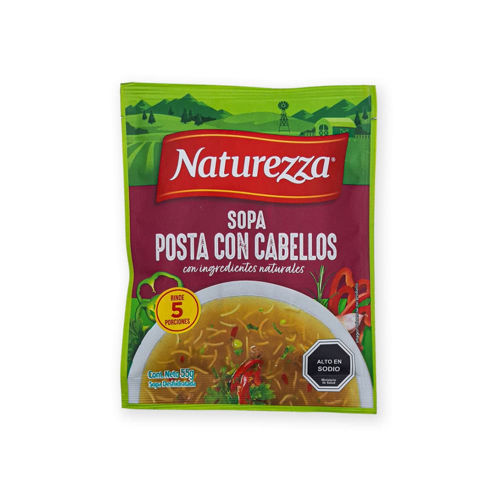 Sopa sabor posta -carne- con cabellos Naturezza (55 g / 1.94 oz) - Imagen 1