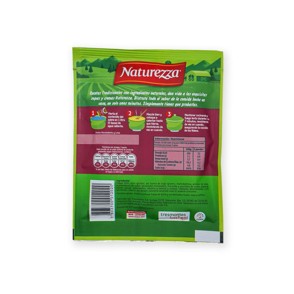 Sopa sabor posta -carne- con cabellos Naturezza (55 g / 1.94 oz) - Miniatura 3