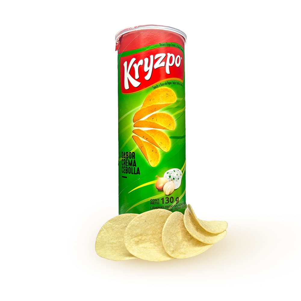 Papas fritas sabor crema cebolla Kryzpo (130 g / 4.58 oz) - Imagen 1