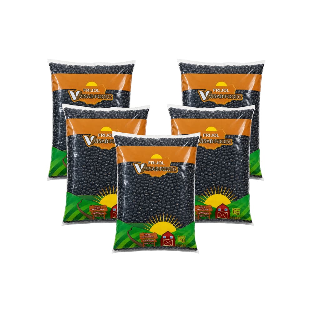 Frijoles negros Visab Foods (5 x 1 kg / 2.2 lb) - Imagen 1
