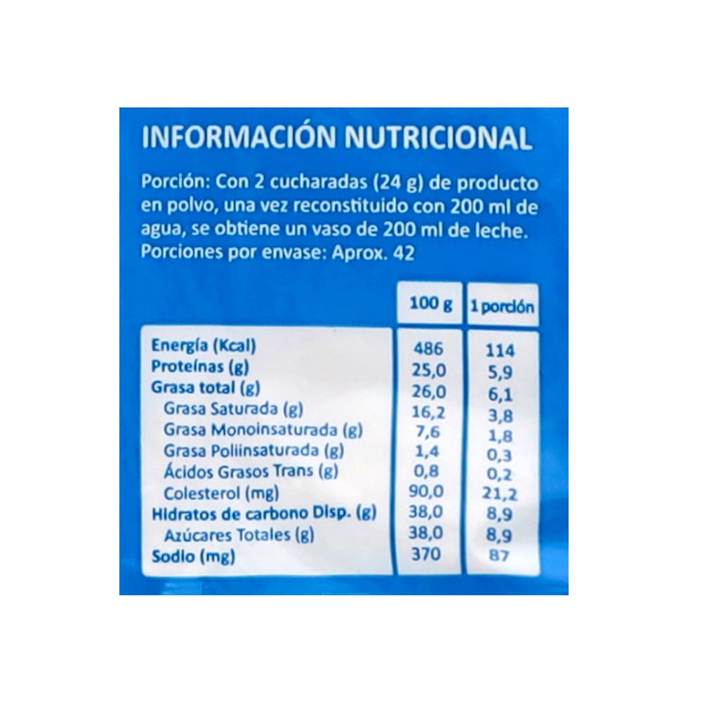 Leche entera en polvo Macro Food (1 kg / 2.2 lb) - Miniatura 3