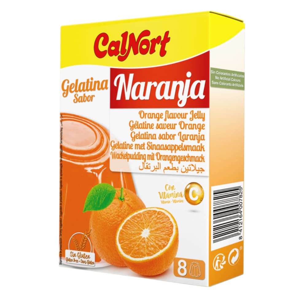 Gelatina sabor naranja Calnort (170 g / 6 oz) - Imagen 1