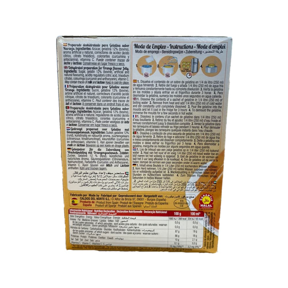 Gelatina sabor naranja Calnort (170 g / 6 oz) - Miniatura 3