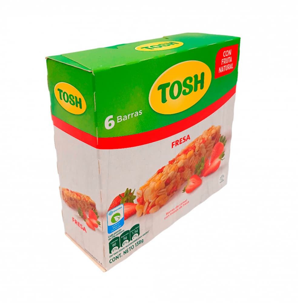 Barras de cereal con trozos de fresa Tosh (138 g / 4.9 oz) - Imagen 1