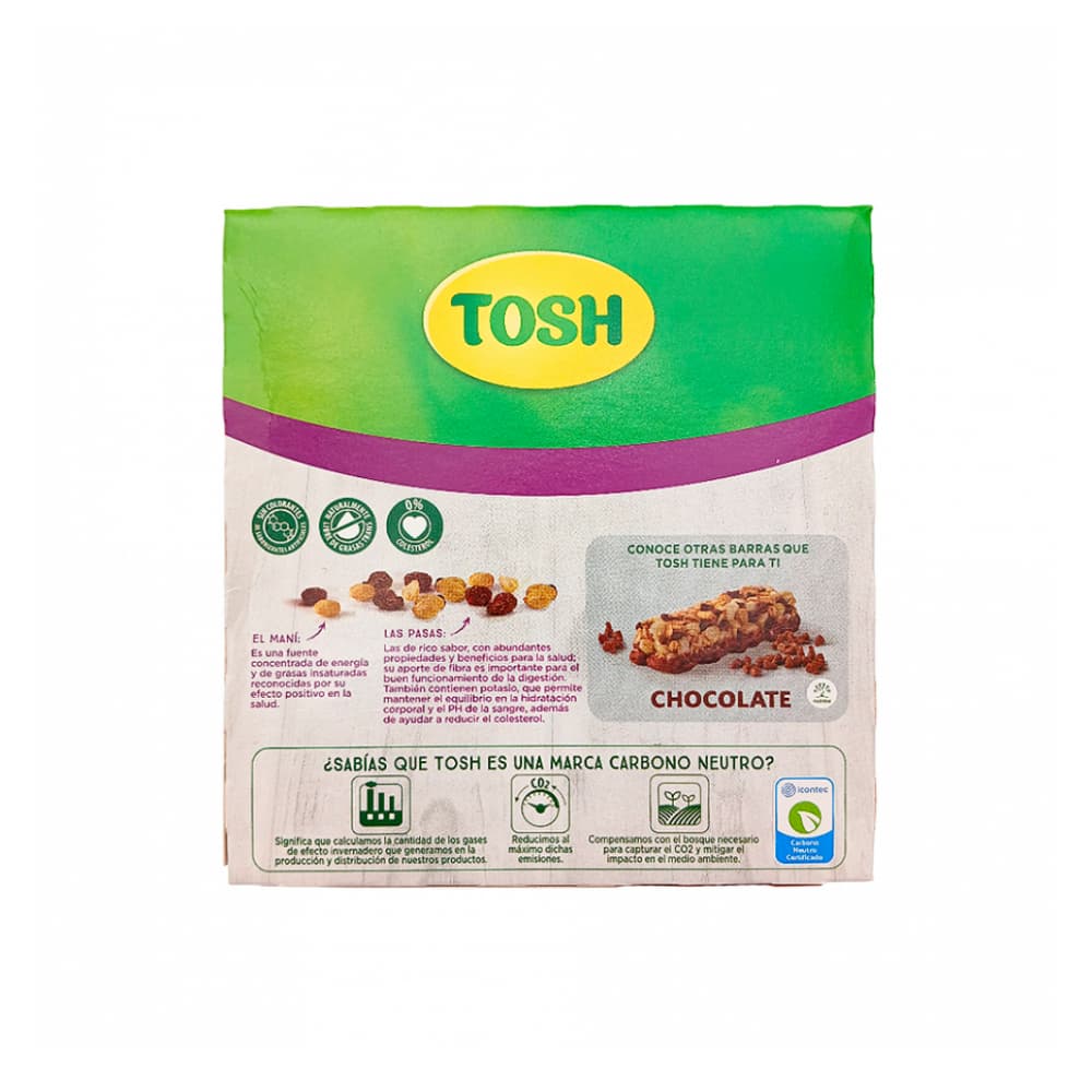 Barras de cereal con maní y pasas Tosh (138 g / 4.9 oz) - Miniatura 2