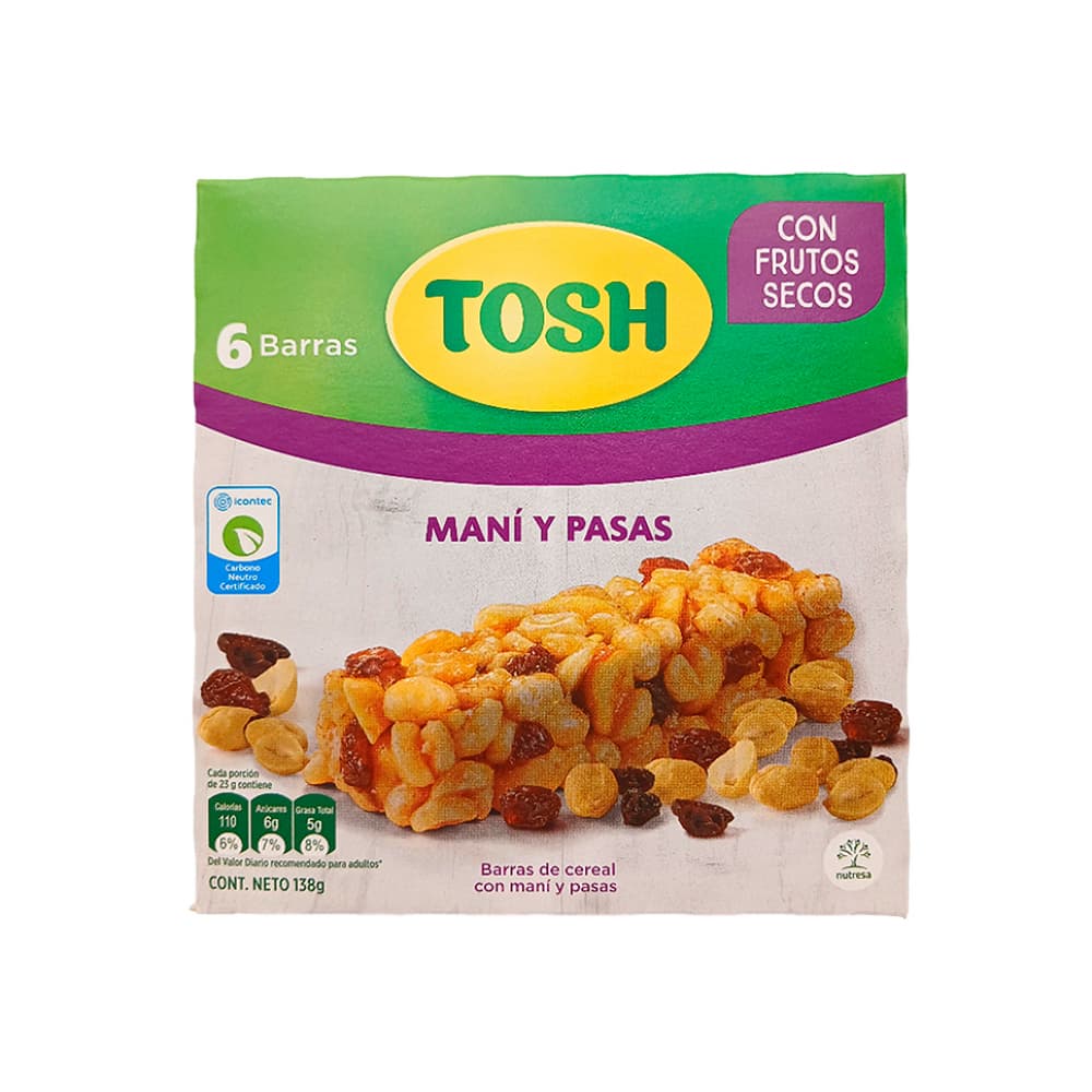 Barras de cereal con maní y pasas Tosh (138 g / 4.9 oz) - Miniatura 4
