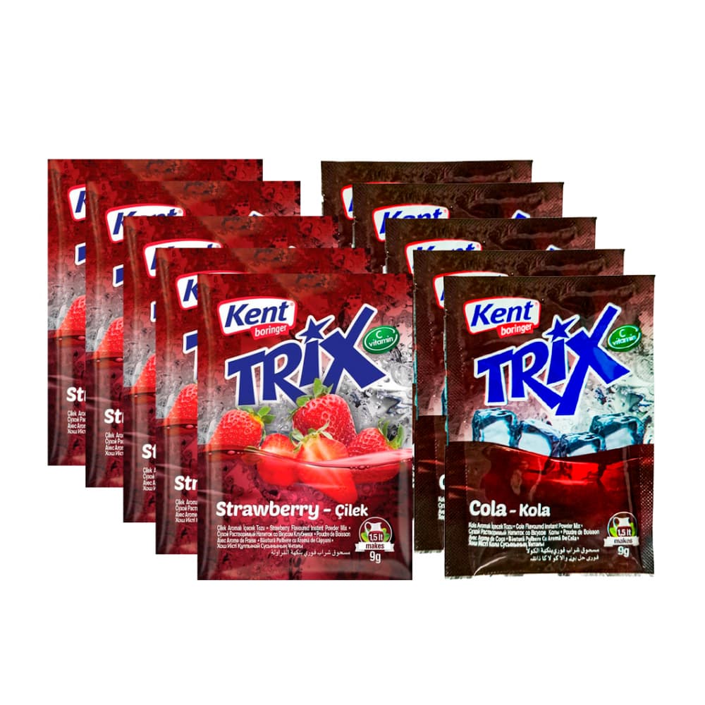 Combo de refrescos: Refresco en polvo sabor fresa Trix + Refresco en polvo sabor cola Trix - Imagen 1