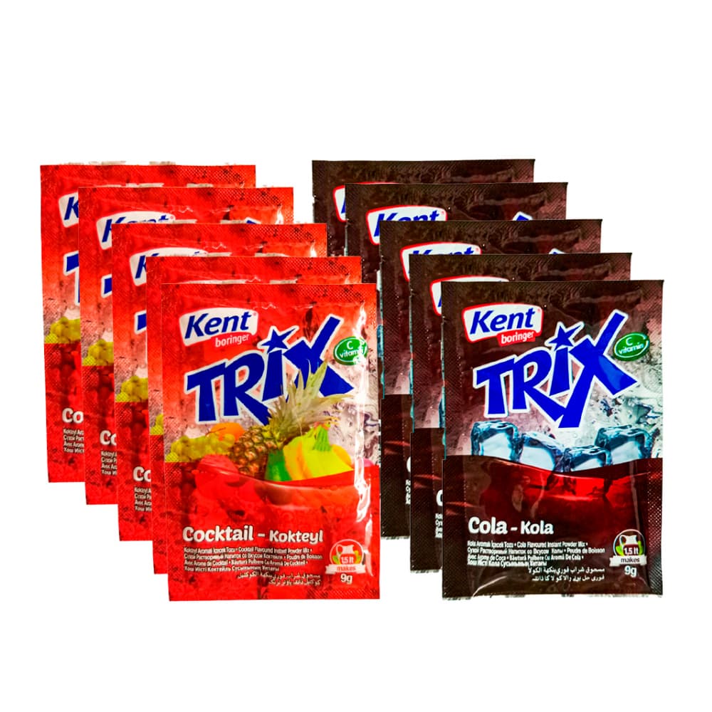 Combo de refrescos: Refresco en polvo sabor cola Trix + Refresco en polvo sabor cóctel Trix - Imagen 1