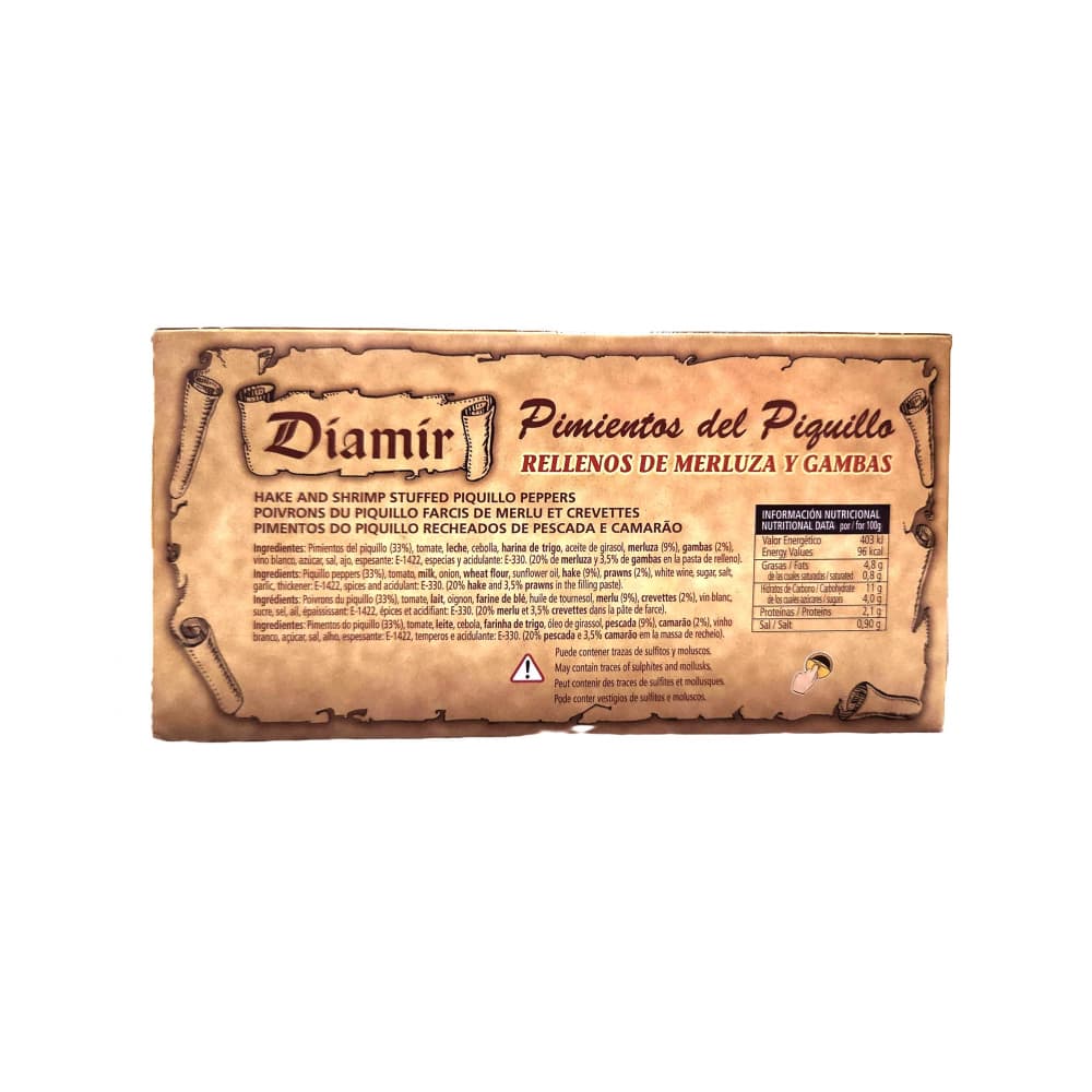 Pimientos del piquillo rellenos de merluza y gambas Diamir (220 g / 7.76 oz) - Miniatura 2