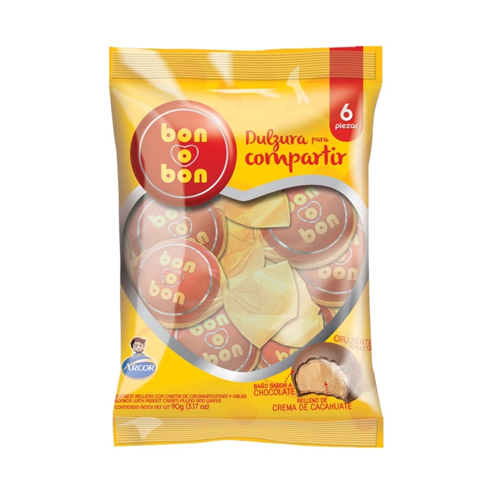 Bombón relleno con crema de cacahuate y oblea Bon o Bon (90 g / 3.1 oz) - Miniatura 1