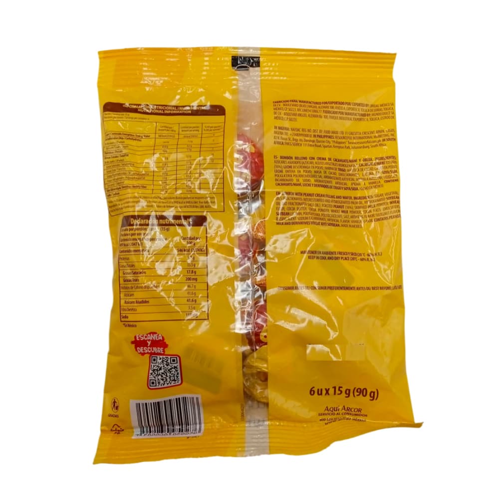 Bombón relleno con crema de cacahuate y oblea Bon o Bon (90 g / 3.1 oz) - Miniatura 2