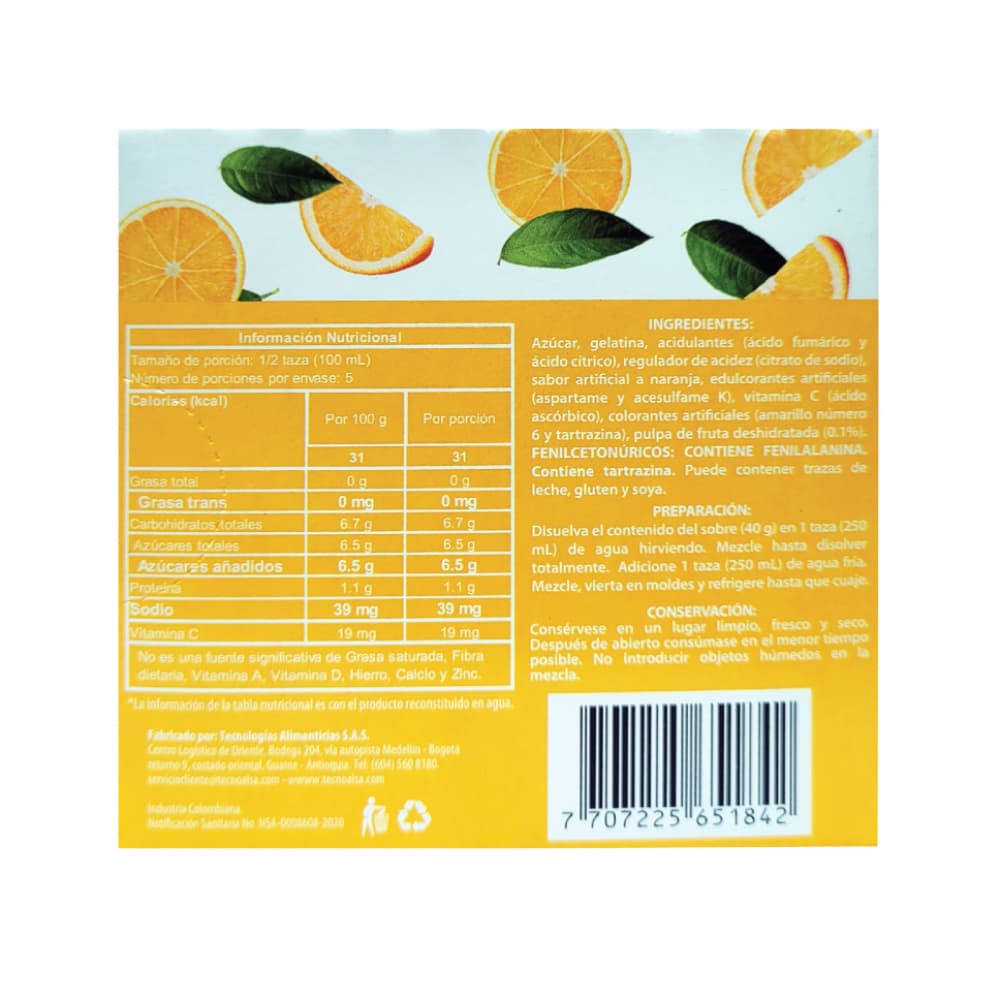 Gelatina sabor naranja boom (40 g / 1.41 oz) - Miniatura 2