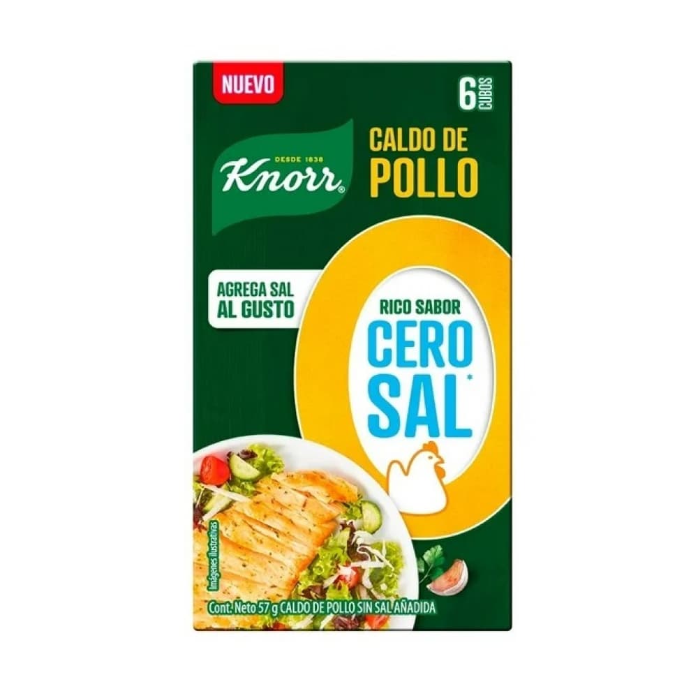 Caldo de pollo sin sal añadida Knorr (57 g / 2.01 oz) - Imagen 1