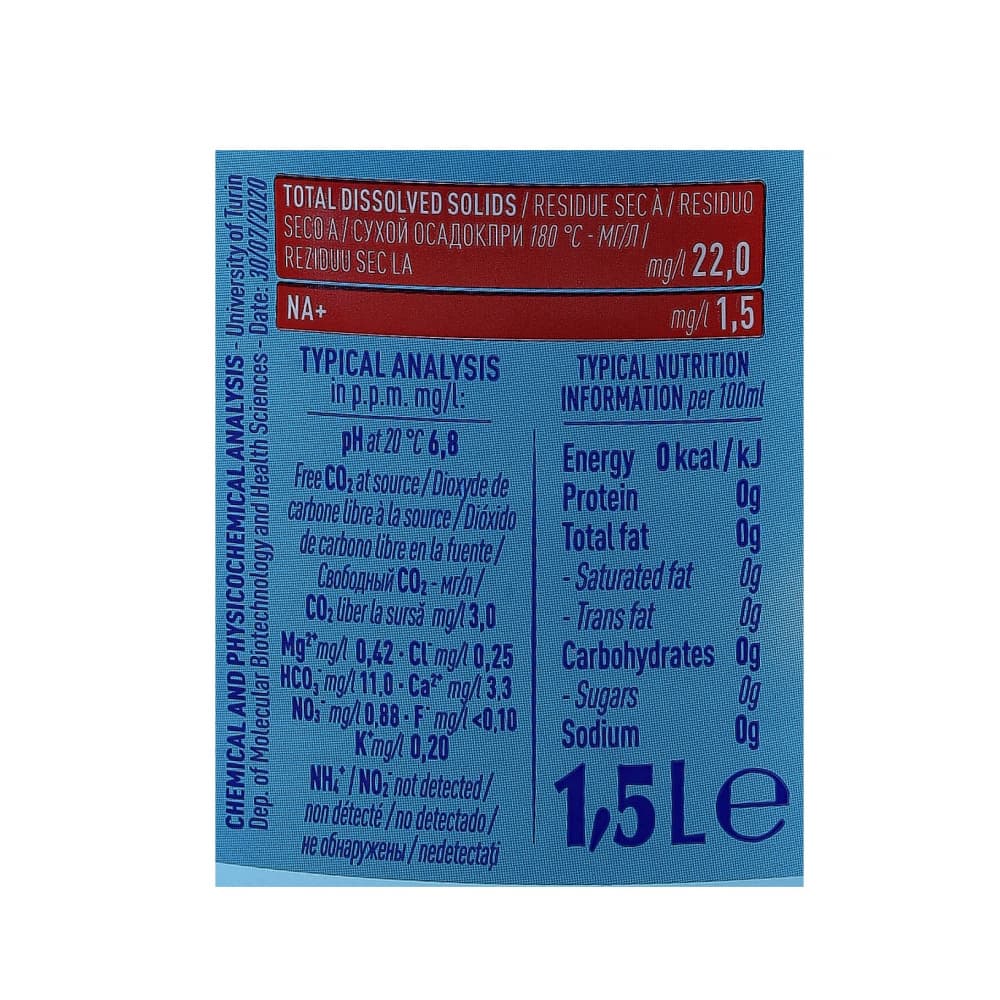 Agua mineral natural con gas Sant'Anna (1500 ml) - Miniatura 2