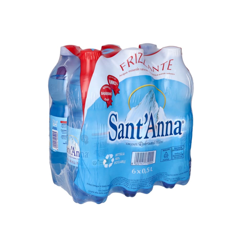 Agua mineral natural con gas Sant'Anna (6 x 500 ml) - Miniatura 2