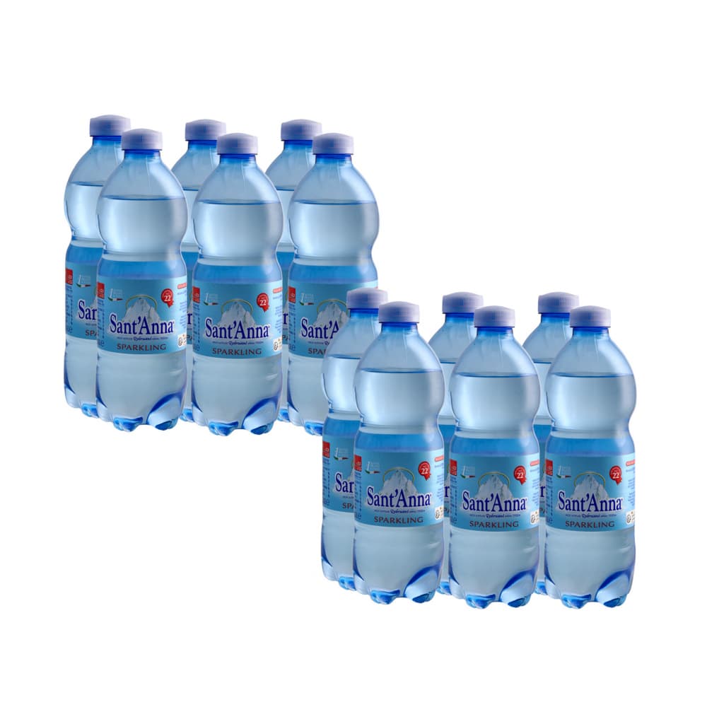Agua mineral natural con gas Sant'Anna ( 12 x 500 ml) - Imagen 1