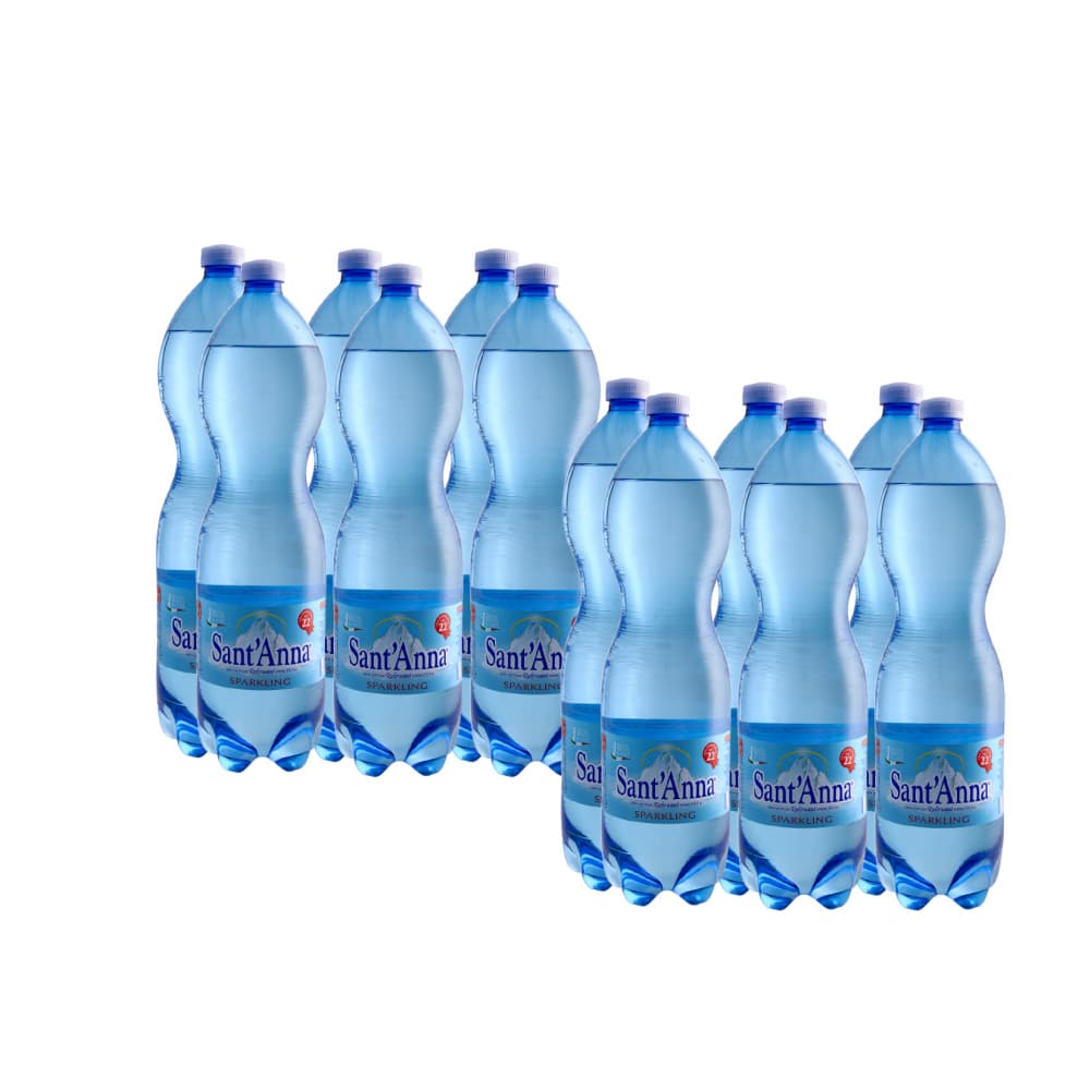 Agua mineral natural con gas Sant'Anna ( 12 x 1500 ml) - Imagen 1