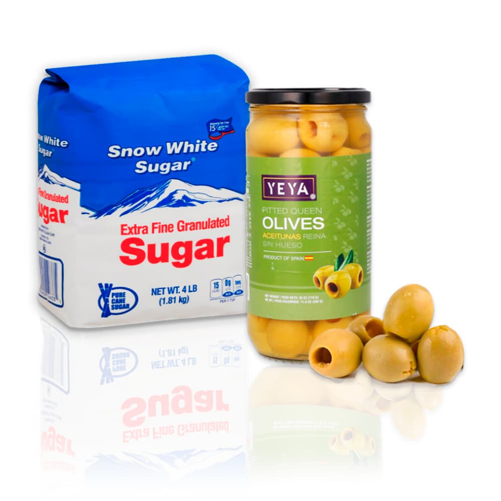 Combo Azúcar Snow White + Aceitunas Reina extra grandes - Imagen 1