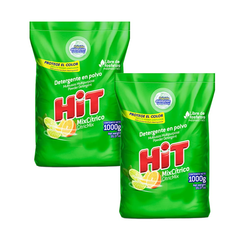 Detergente en polvo con aroma mixto de cítricos Hit (2 U) - Imagen 1