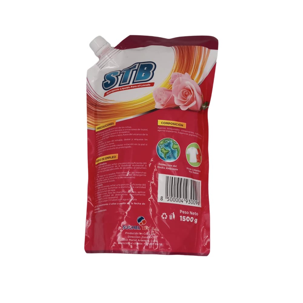 Detergente líquido para lavar fragancia rosas STB (1.5 kg / 3.31 lb) - Miniatura 2