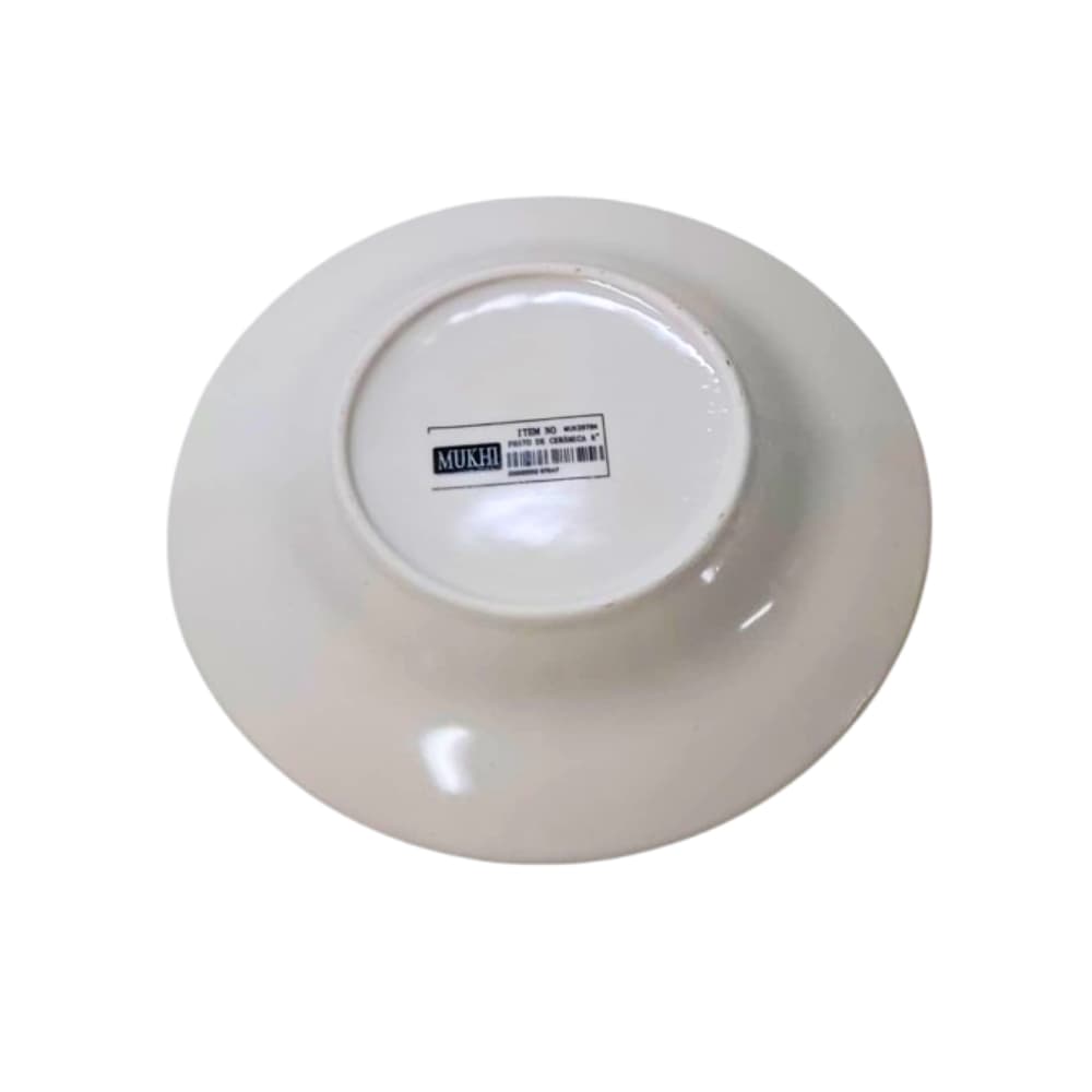 Plato de cerámica de tamaño mediano hondo con flores rojas y negras en relieve Mukhi - Miniatura 2