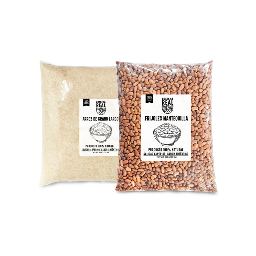 Combo de granos #2: Arroz de grano largo Cosecha Real + Frijoles mantequilla Cosecha Real - Imagen 1