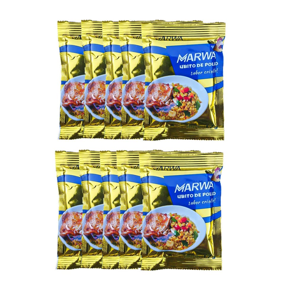 Cubito de pollo sabor criollo Marwa (10 x 17 g) - Imagen 1