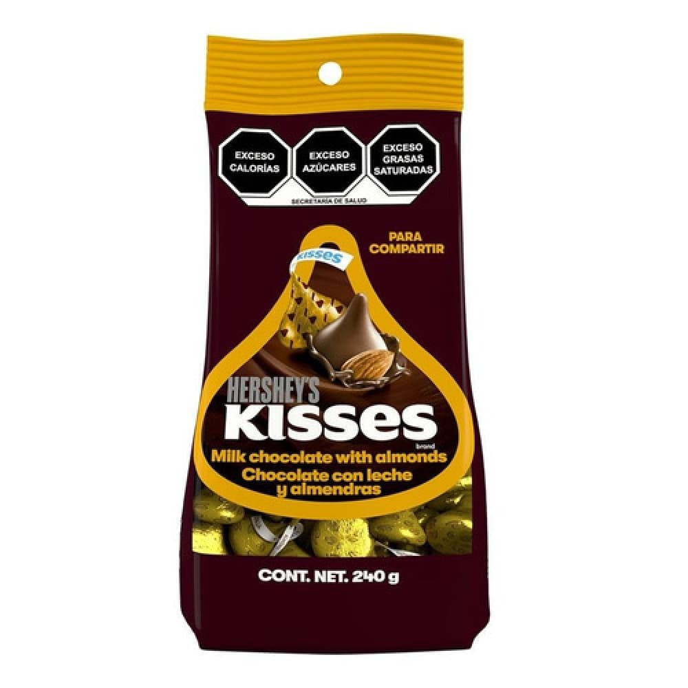 Chocolate con leche y almendras Hershey's Kisses (240 g / 8.4 oz) - Imagen 1