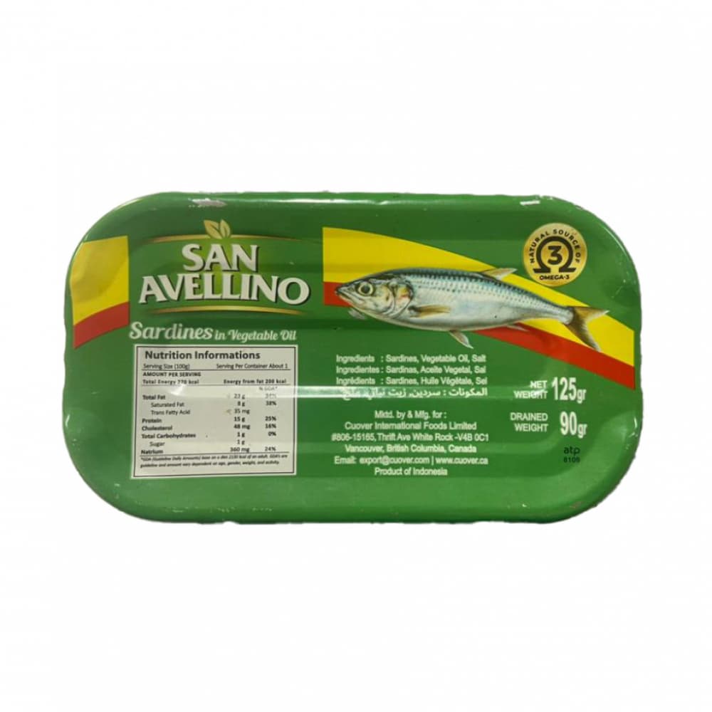 Sardinas en aceite vegetal San Avellino (125 g / 4.40 oz) - Miniatura 4
