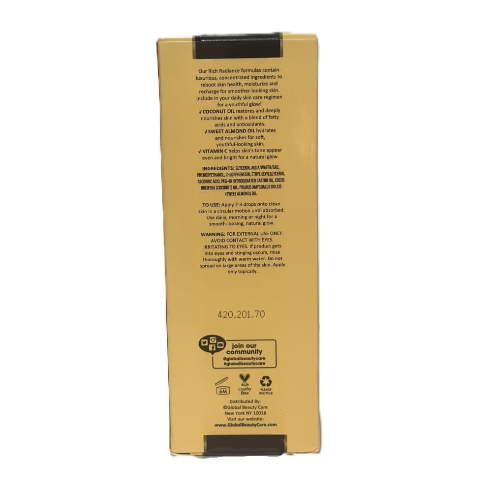 Aceite iluminador de coco y almendras dulces Rich Radiance (30 ml) - Miniatura 4