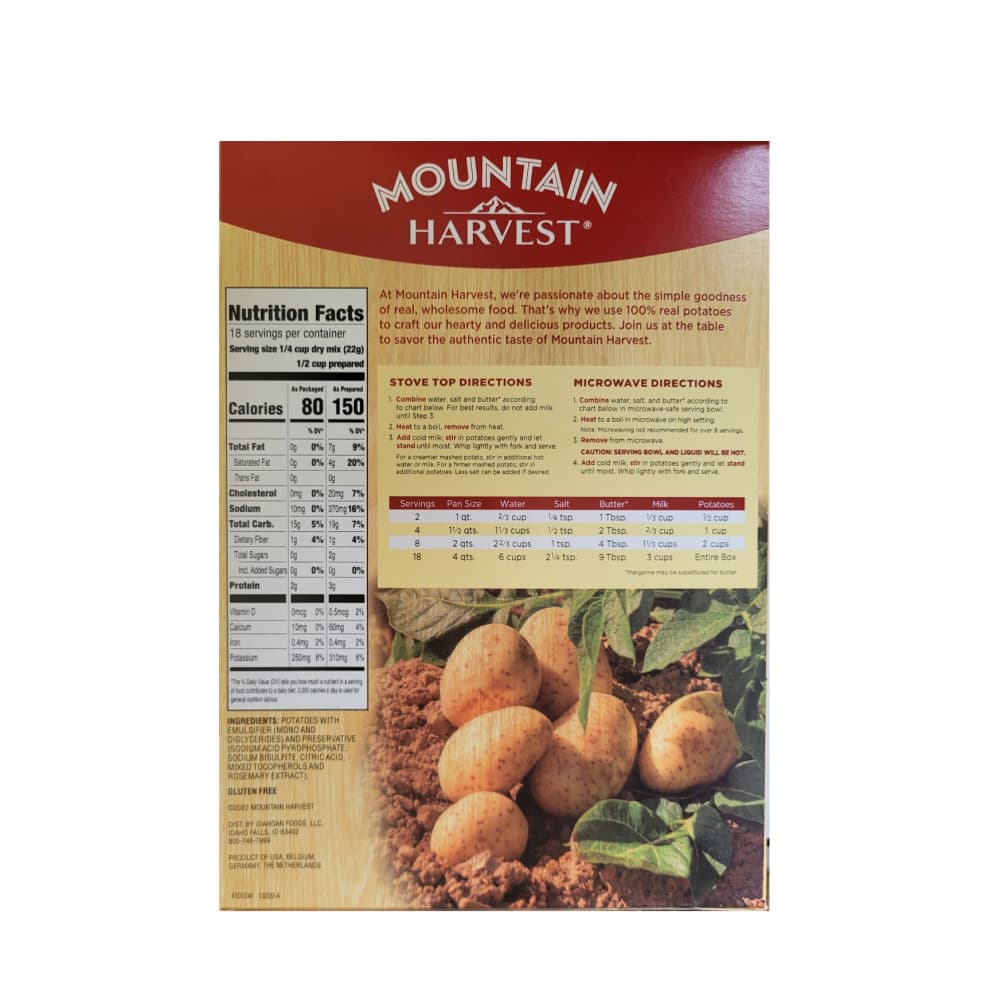 Puré de papas Mountain Harvest (390 g / 13.75 oz) - Miniatura 3