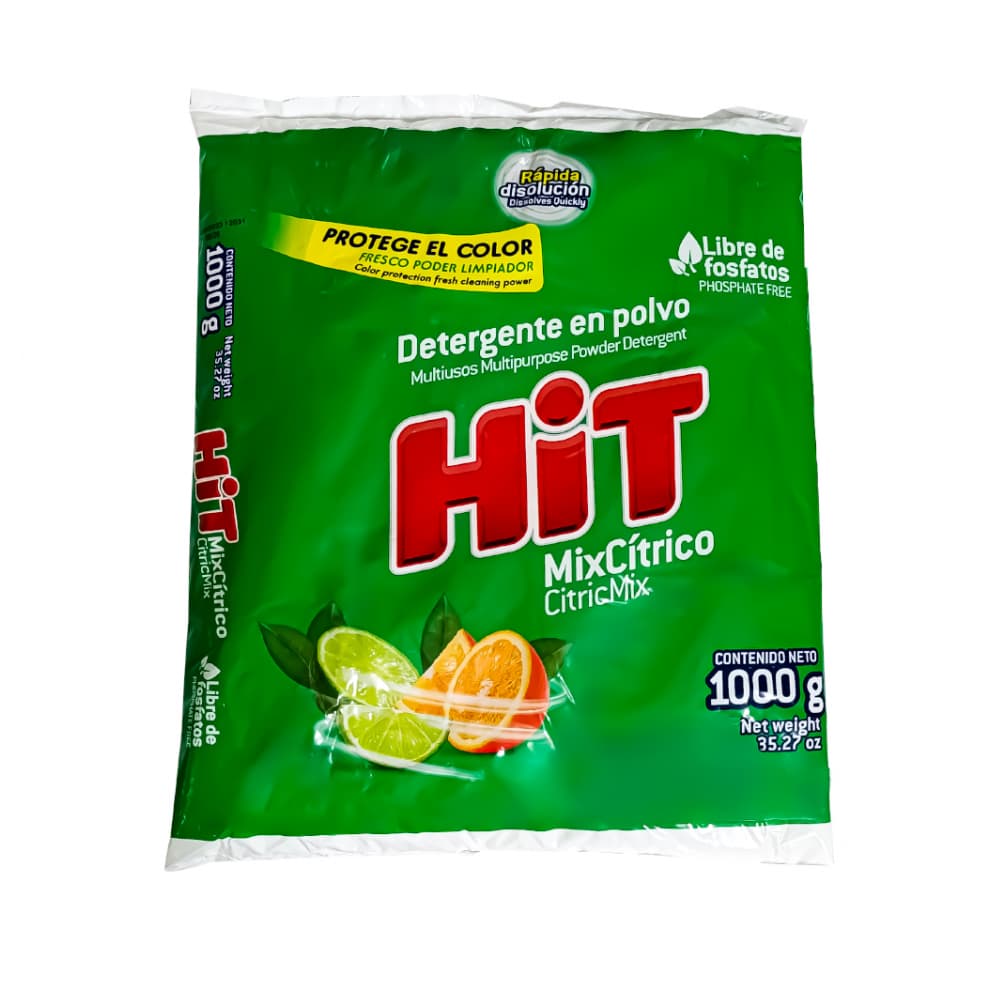 Detergente en polvo con aroma mixto de cítricos Hit (1 kg / 2.2 lb) - Imagen 1