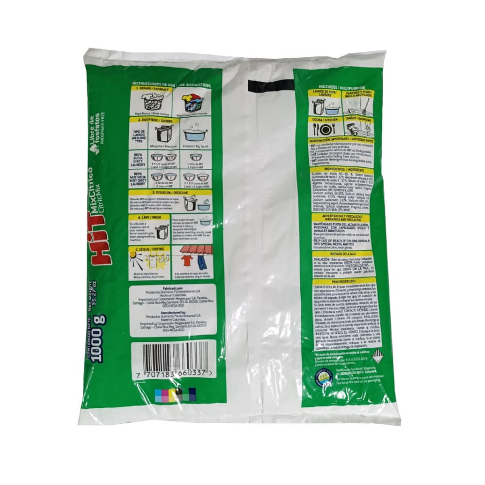Detergente en polvo con aroma mixto de cítricos Hit (1 kg / 2.2 lb) - Miniatura 3