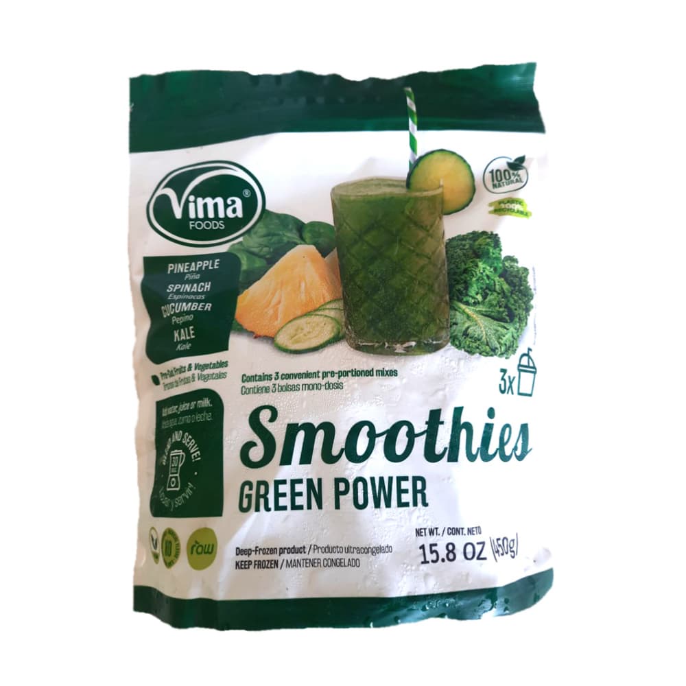 Smoothies Delightful. Combinación de frutas congeladas: piña, espinaca, pepino, kale Vima Foods (450 g / 15.8 oz) - Imagen 1