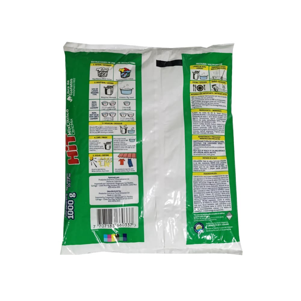 Detergente en polvo multiusos aroma mix cítricos Hit (2 x 1 kg / 2.2 lb) - Miniatura 3