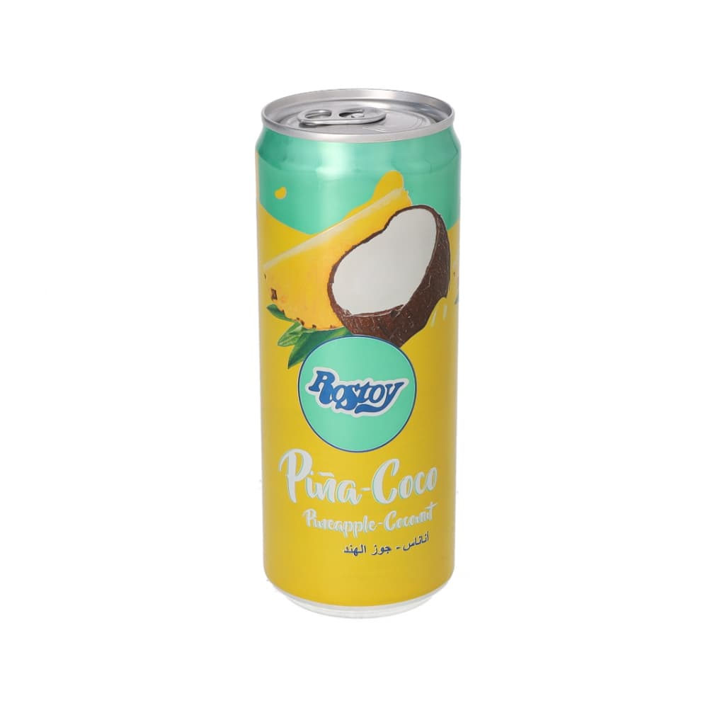Bebida de zumo de frutas piña y coco con edulcorante Rostoy (330 ml) - Imagen 1