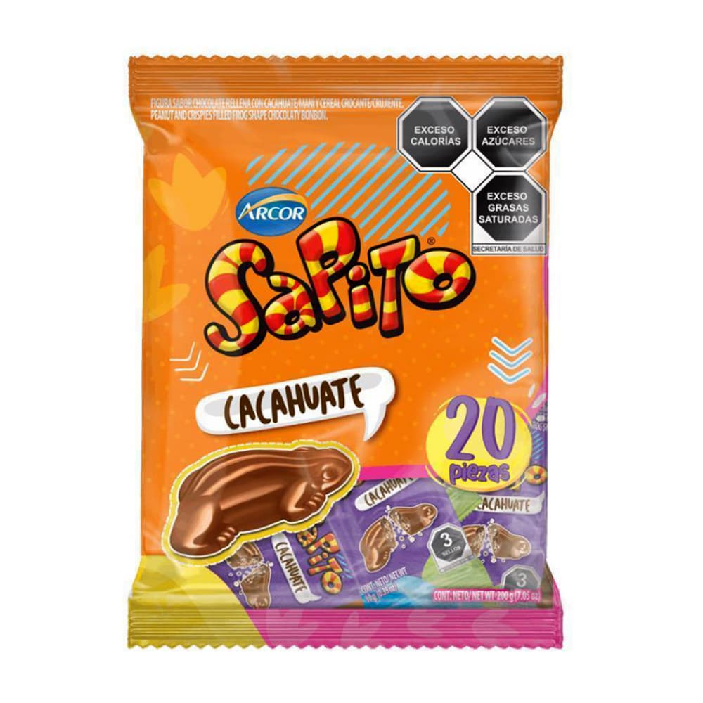 Figura sabor chocolate rellena con cacahuate, maní y cereal crocante y crujiente Arcor (200 g / 7.05 oz) - Miniatura 1