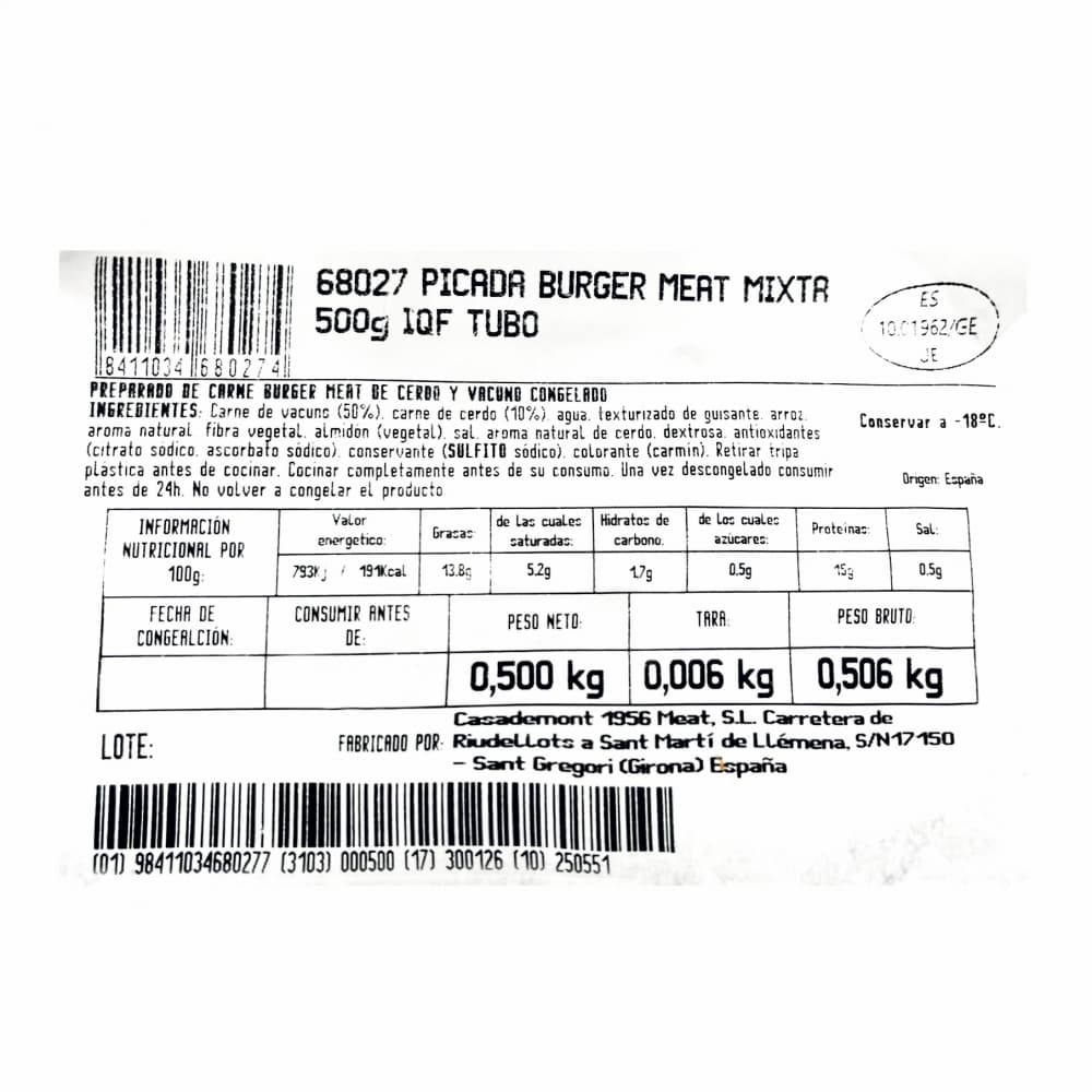 Picada mixta - picadillo de res y cerdo ( 500 g / 1.10 lb) - Miniatura 2