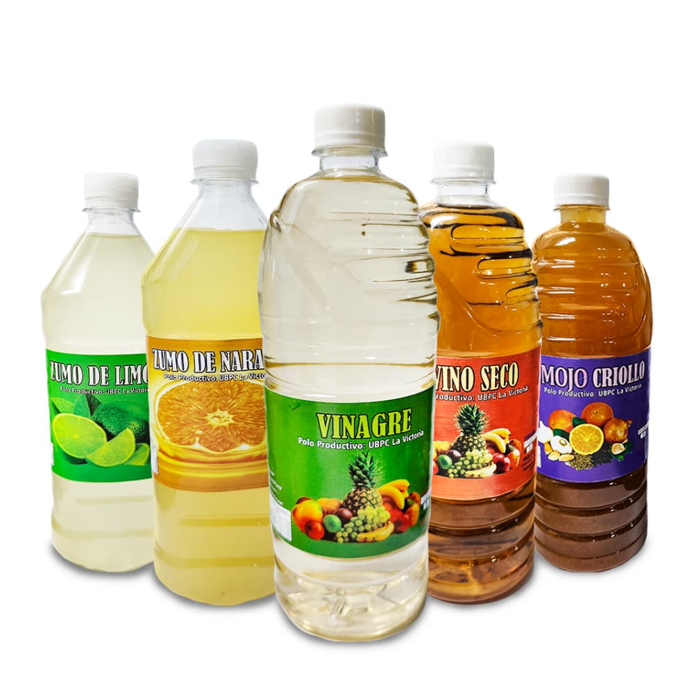 Combo de sabores tropicales: Vinagre + Vino seco + Zumo de limón + Zumo de naranja + Mojo criollo - Imagen 1