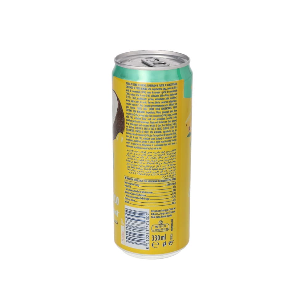Bebida de zumo de frutas piña y coco con edulcorante Rostoy (9 x 330 ml) - Miniatura 3