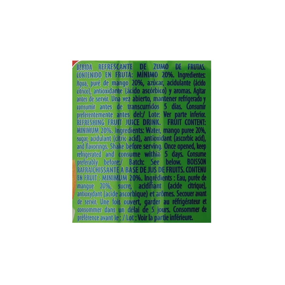 Bebida refrescante de zumo de mango Rostoy (9 x 330 ml) - Miniatura 2