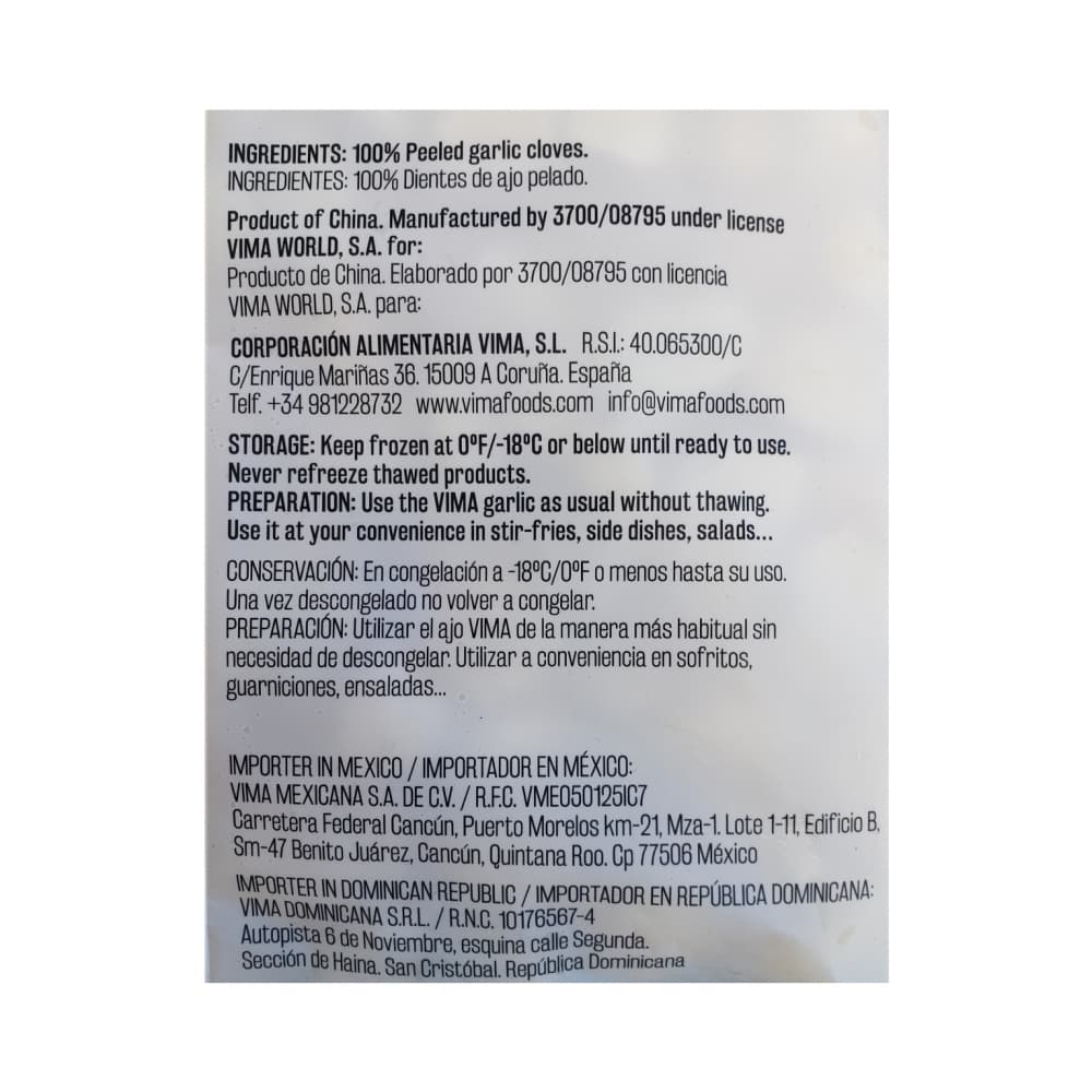 Dientes de ajo pelados Vima Foods (1 kg / 2.2 lb) - Miniatura 3