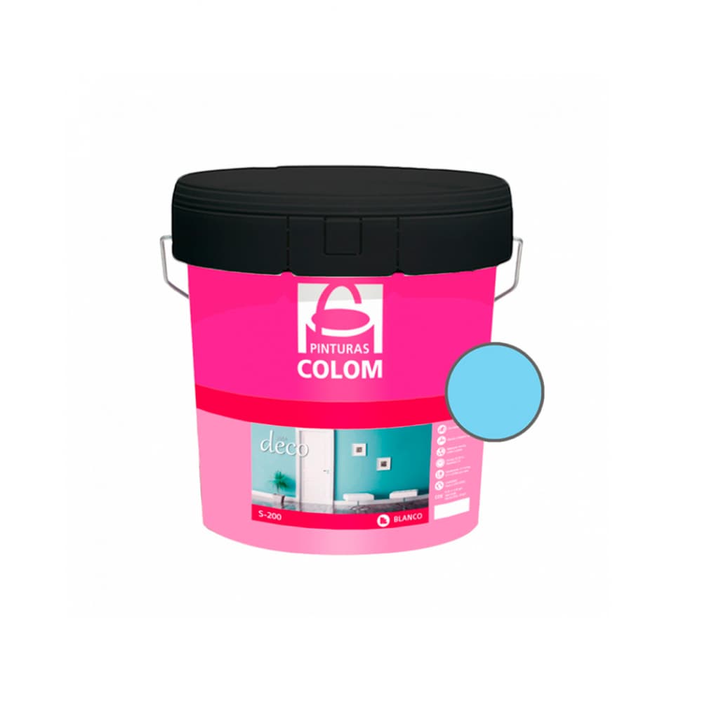 Pintura de vinil para interiores y exteriores color azul mate Colom (4 L) - Imagen 1