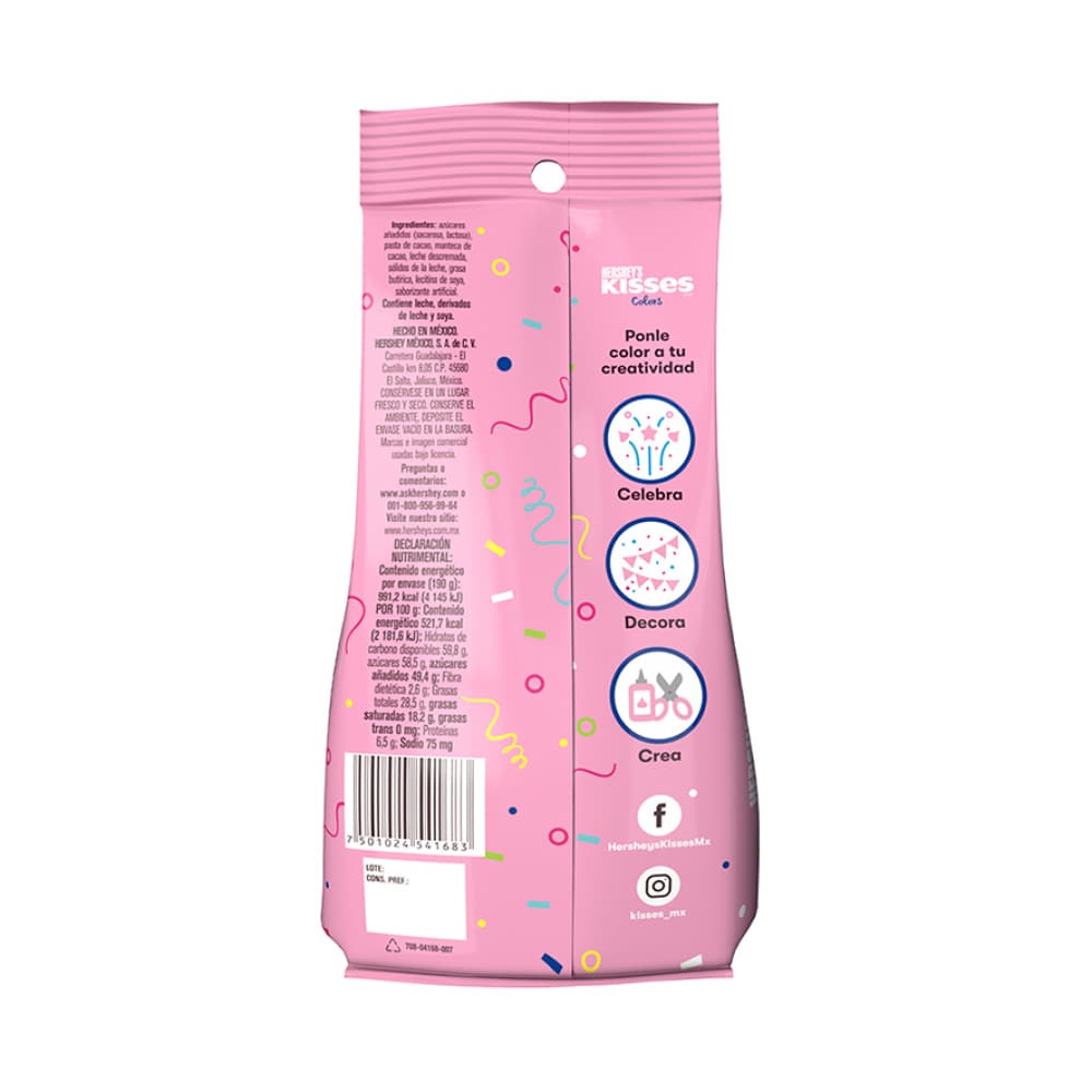 Chocolate con leche fiesta rosa Hershey's Kisses (190 g / 6.7 oz) - Miniatura 2