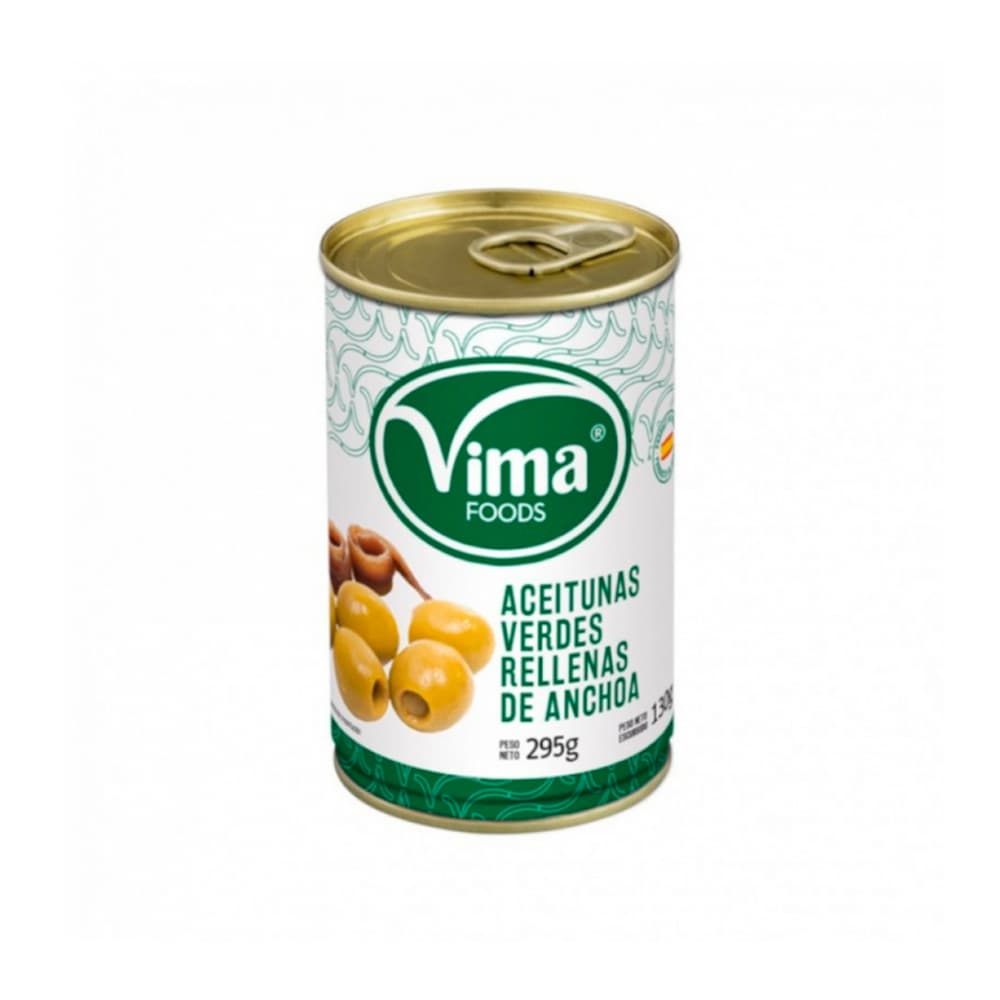 Aceitunas verdes rellenas de anchoa Vima Foods (295 g / 10.40 oz) - Imagen 1