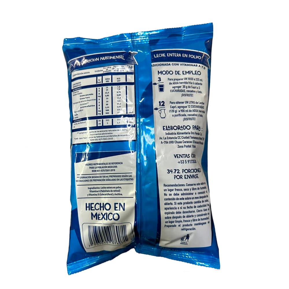 Leche en polvo entera Capri (1 kg / 2.2 lb) - Miniatura 2