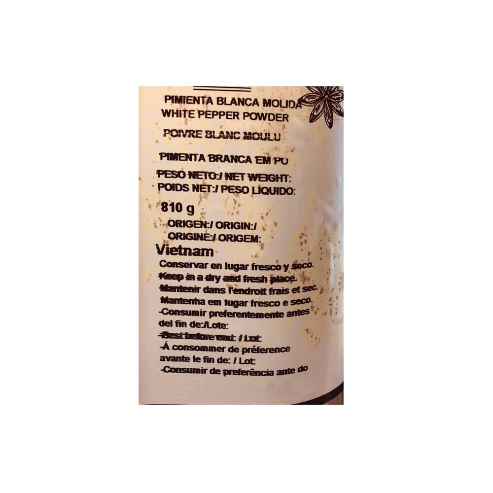 Pimienta blanca molida (810 g / 1.78 lb) - Miniatura 3