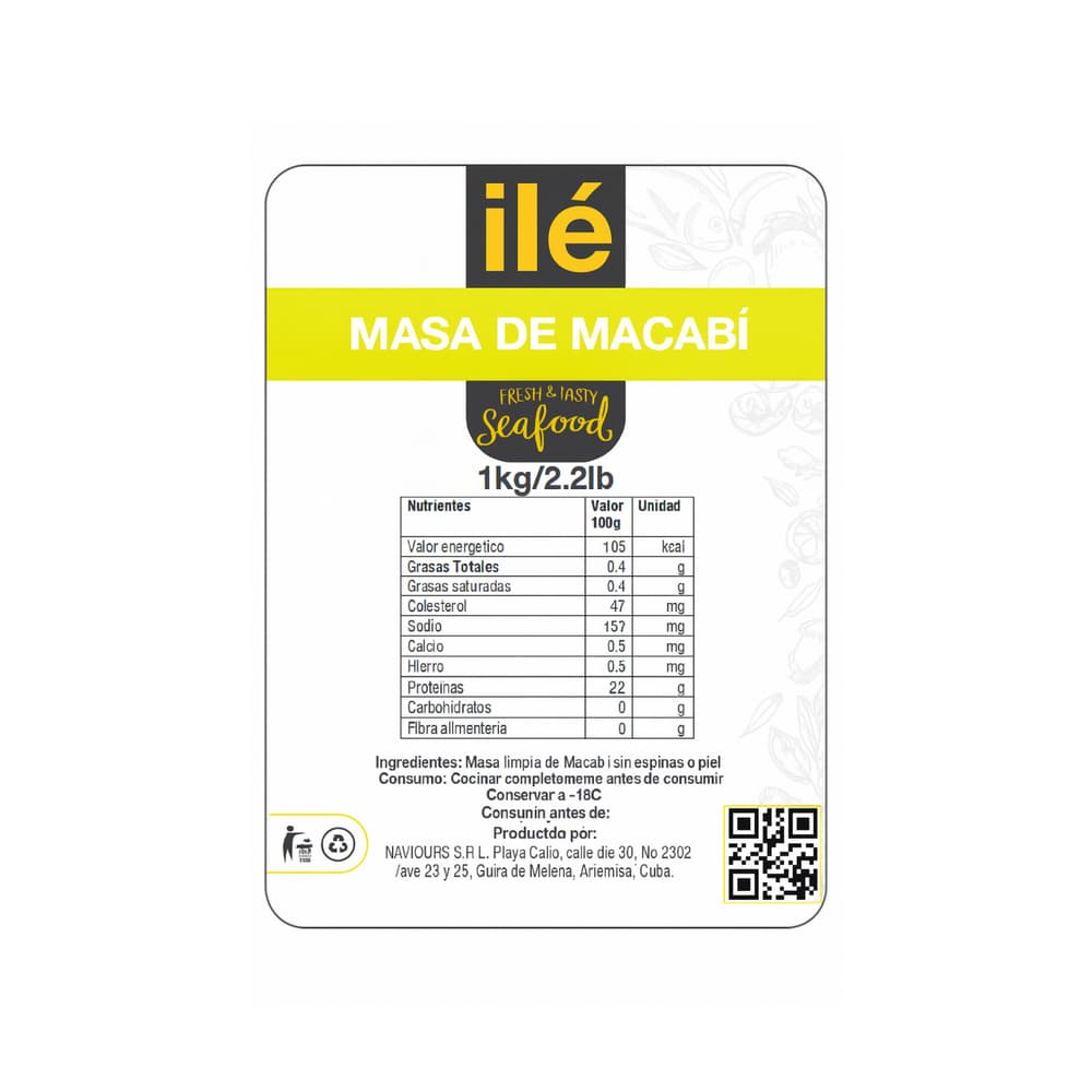 Masa de pescado macabí Ilé (1 kg / 2.2 lb) - Miniatura 4