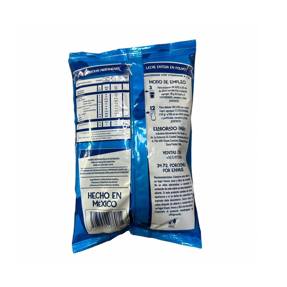 Leche en polvo entera Capri (3 x 1 kg / 2.2 lb) - Miniatura 2