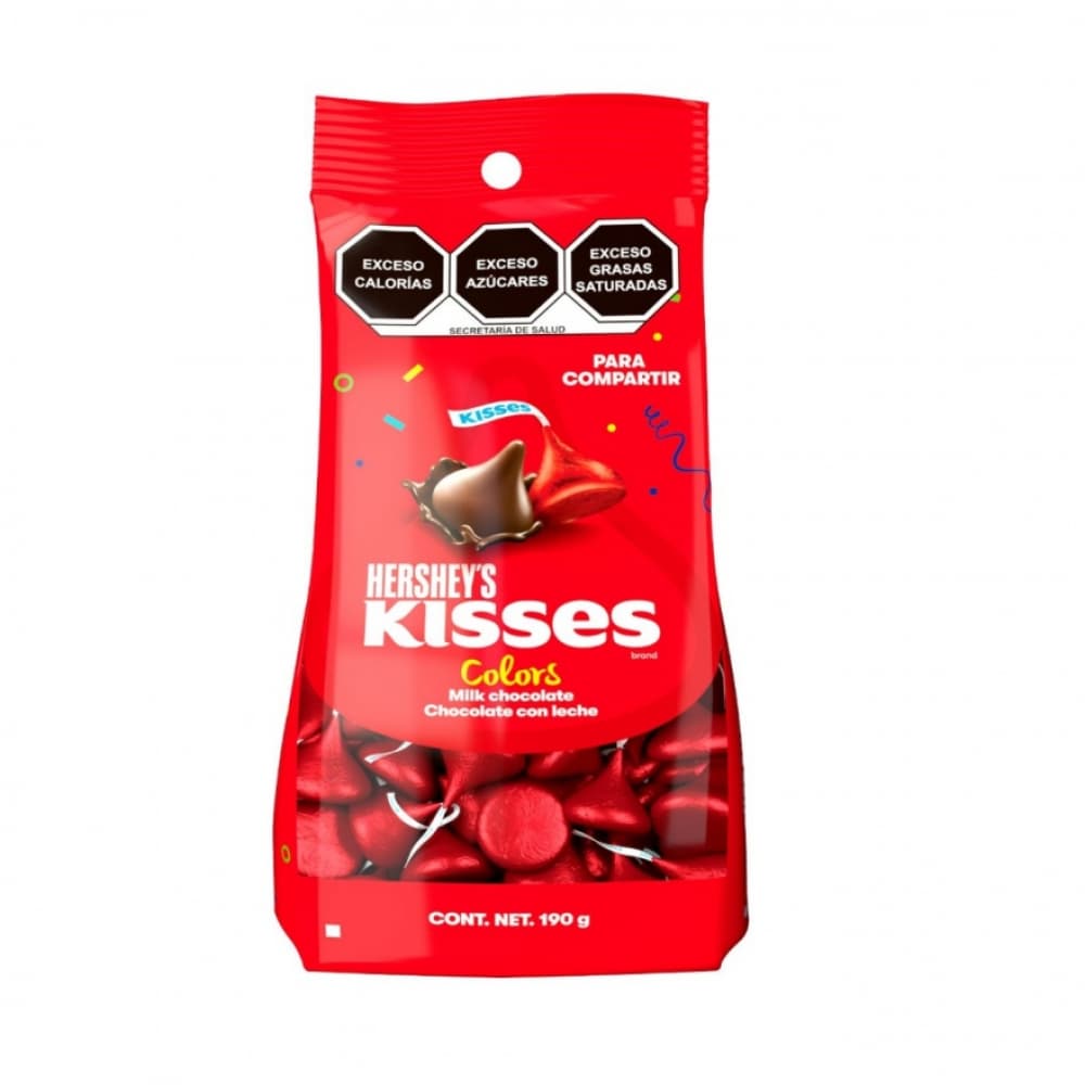 Chocolate con leche fiesta rojo Hershey's Kisses (190 g / 6.7 oz) - Imagen 1